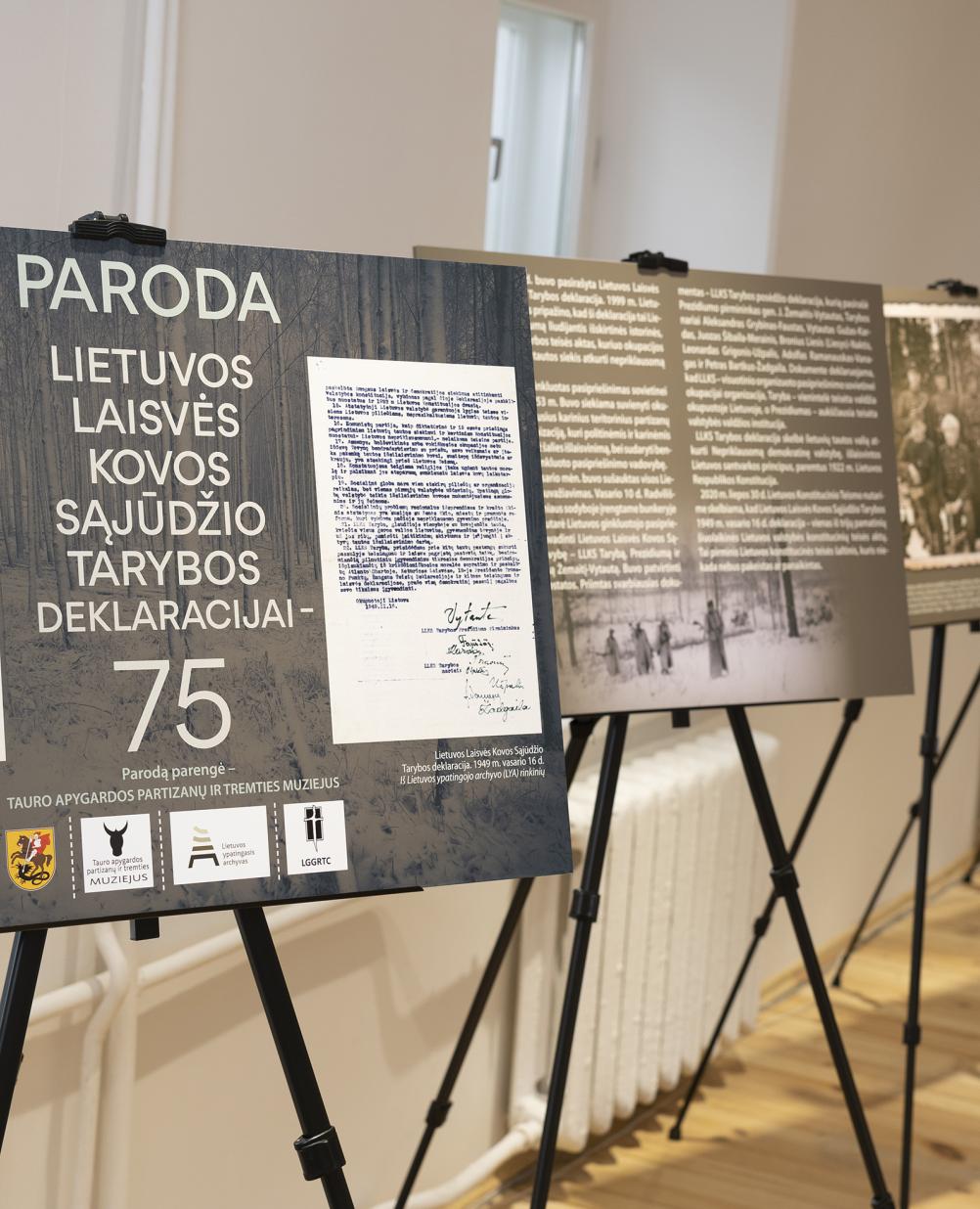 Atidaryta paroda „Lietuvos Laisvės Kovos Sąjūdžio tarybos deklaracijai – 75“