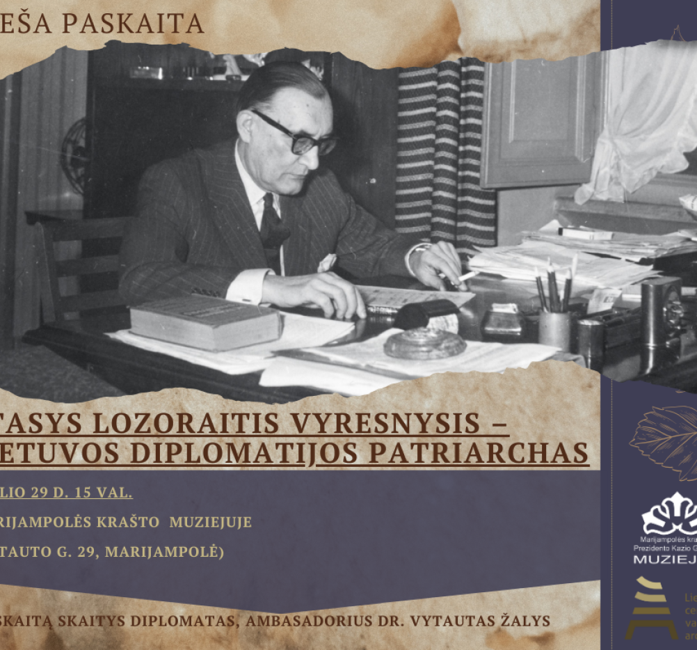 Paskaita „Stasys Lozoraitis vyresnysis – Lietuvos diplomatijos patriarchas“