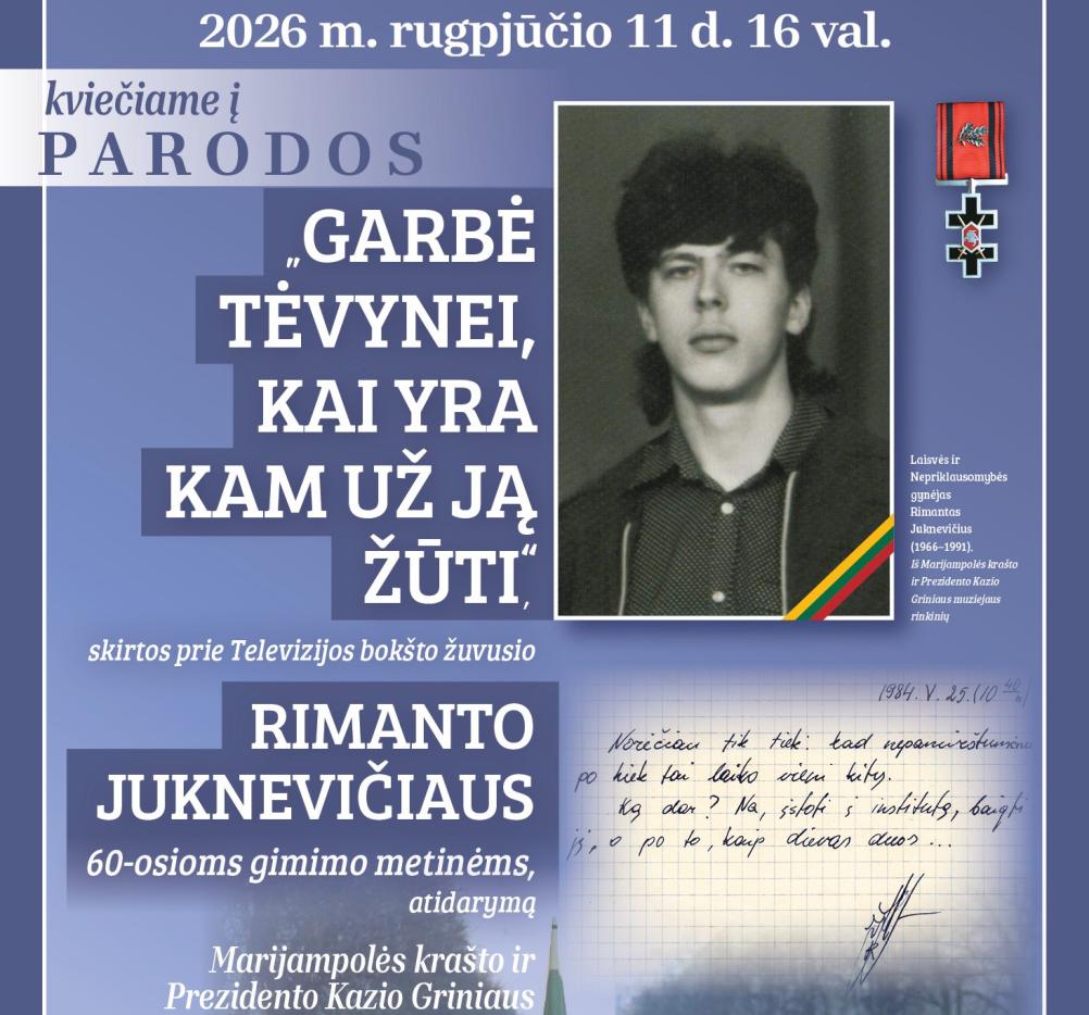 Paroda „Garbė Tėvynei, kai yra kam už ją žūti“